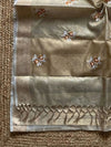 Indiehaat | Kota Doria Semi Silk Embroidery Saree Gold