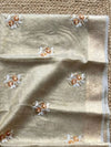 Indiehaat | Kota Doria Semi Silk Embroidery Saree Gold