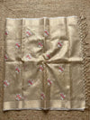 Indiehaat | Kota Doria Semi Silk Embroidery Saree Gold