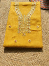 Indiehaat | Kota Cotton Gota Patti Suit Material Yellow