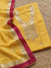Indiehaat | Kota Cotton Gota Patti Suit Material Yellow