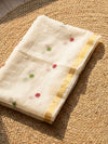 Indiehaat | Kota Cotton Embroidery Suit Material White