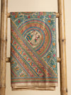 Indiehaat | Ghicha Tussar Madhubani Silk Saree Beige