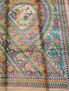 Indiehaat | Ghicha Tussar Madhubani Silk Saree Beige