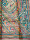 Indiehaat | Ghicha Tussar Madhubani Silk Saree Beige