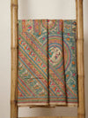 Indiehaat | Ghicha Tussar Madhubani Silk Saree Beige