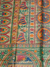 Indiehaat | Ghicha Tussar Madhubani Silk Saree Beige