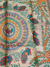 Indiehaat | Ghicha Tussar Madhubani Silk Saree Beige