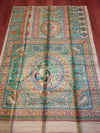 Indiehaat | Ghicha Tussar Madhubani Silk Saree Beige