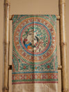 Indiehaat | Ghicha Tussar Madhubani Silk Saree Beige