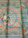 Indiehaat | Ghicha Tussar Madhubani Silk Saree Beige