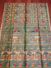 Indiehaat | Ghicha Tussar Madhubani Silk Saree Beige