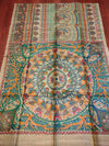 Indiehaat | Ghicha Tussar Madhubani Silk Saree Beige
