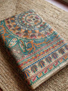 Indiehaat | Ghicha Tussar Madhubani Silk Saree Beige