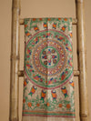 Indiehaat | Ghicha Tussar Madhubani Silk Saree Beige