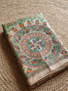 Indiehaat | Ghicha Tussar Madhubani Silk Saree Beige