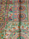 Indiehaat | Ghicha Tussar Madhubani Silk Saree Beige