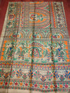 Indiehaat | Ghicha Tussar Madhubani Silk Saree Beige