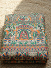 Indiehaat | Ghicha Tussar Madhubani Silk Saree Beige