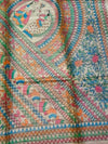 Indiehaat | Ghicha Tussar Madhubani Silk Saree Beige