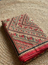 Indiehaat | Ghicha Tussar Madhubani Silk Saree Beige