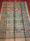 Indiehaat | Ghicha Tussar Madhubani Silk Saree Beige