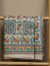 Indiehaat | Ghicha Tussar Madhubani Silk Saree Beige