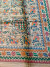 Indiehaat | Ghicha Tussar Madhubani Silk Saree Beige