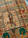 Indiehaat | Ghicha Tussar Madhubani Silk Saree Beige