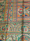 Indiehaat | Ghicha Tussar Madhubani Silk Saree Beige