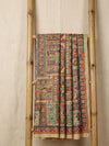 Indiehaat | Ghicha Tussar Madhubani Silk Saree Beige