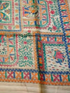 Indiehaat | Ghicha Tussar Madhubani Silk Saree Beige