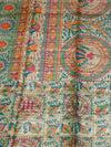 Indiehaat | Ghicha Tussar Madhubani Silk Saree Beige