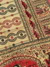 Indiehaat | Ghicha Tussar Madhubani Silk Saree Beige