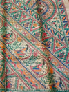 Indiehaat | Ghicha Tussar Madhubani Silk Saree Beige