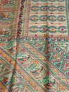 Indiehaat | Ghicha Tussar Madhubani Silk Saree Beige