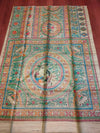 Indiehaat | Ghicha Tussar Madhubani Silk Saree Beige