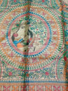 Indiehaat | Ghicha Tussar Madhubani Silk Saree Beige