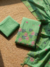 Indiehaat | Jamdani Cotton Suit Material Green