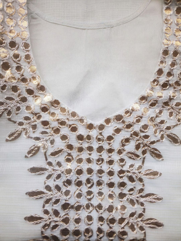 Indiehaat | Kota Doria Gota Patti Suit White