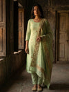 Indiehaat | Kota Doria Gota Patti Suit Green