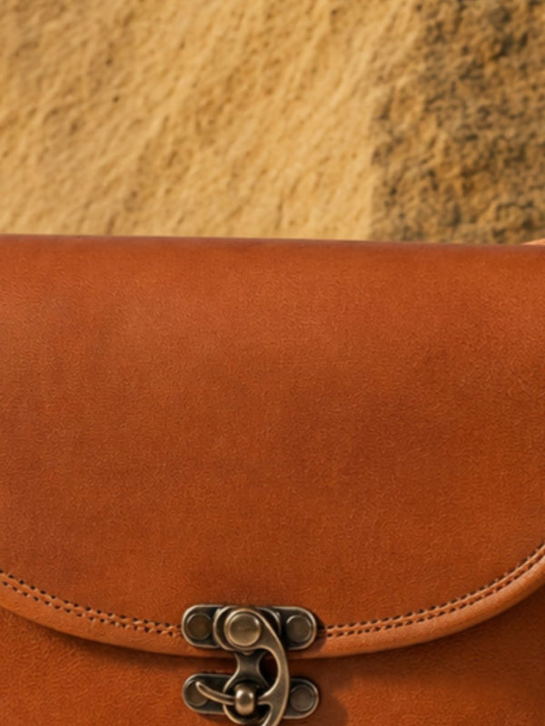 Indiehaat | Pure Leather Matka Sling Bag Walnut Brown