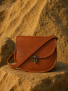 Indiehaat | Pure Leather Matka Sling Bag Walnut Brown