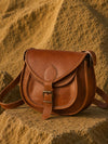 Indiehaat | Pure Leather Matka Sling Bag Camel Brown