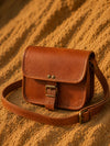 Indiehaat | Pure Leather Small Sling Bag Chestnut Brown