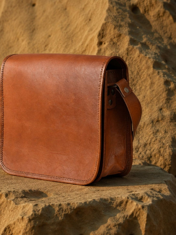 Indiehaat | Pure Leather Sling Bag Tobacco Brown