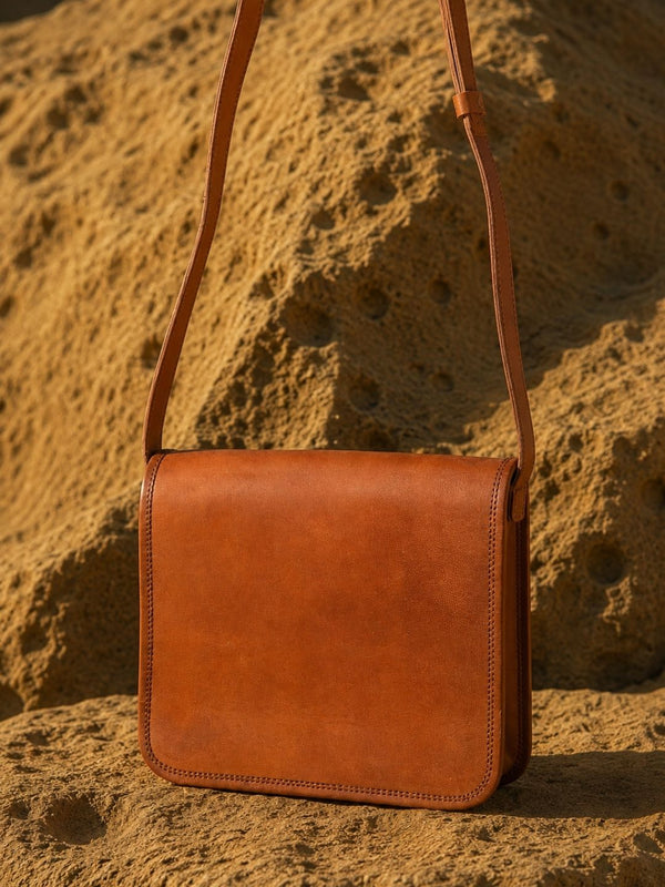 Indiehaat | Pure Leather Sling Bag Tobacco Brown