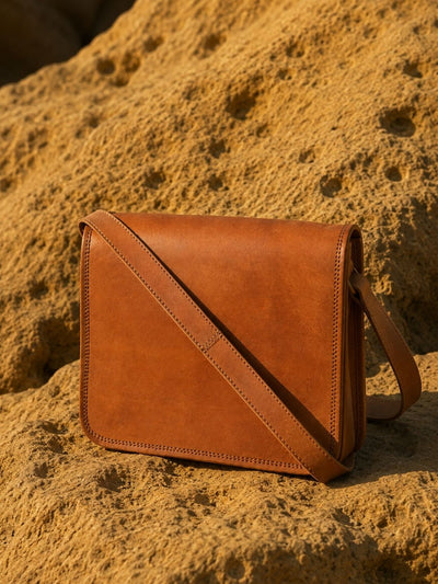 Indiehaat | Pure Leather Sling Bag Tobacco Brown