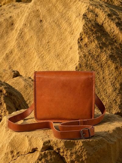 Indiehaat | Pure Leather Sling Bag Mahogany Brown
