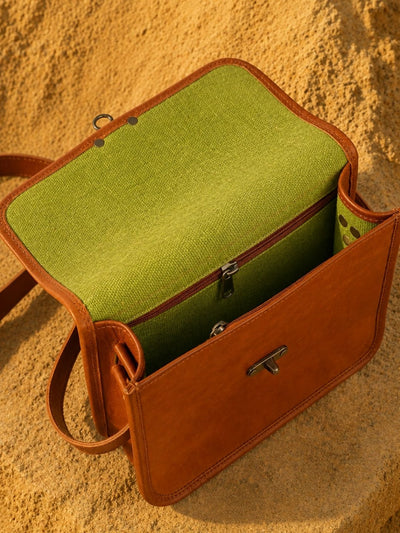 Indiehaat | Pure Leather Sling Bag Mahogany Brown